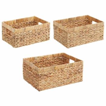 ARDEBO.de - Aufbewahrungskörbe 3 pcs Natur 40 x 30 x 18 cm Wasserhyazinthe