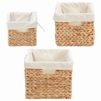 Aufbewahrungskörbe 3 pcs Natur 35 x 30 x 25 cm Wasserhyazinthe