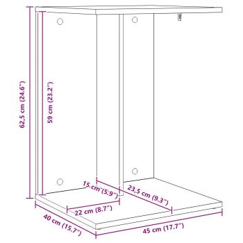 Beistelltisch Graues Sonoma 45 x 40 x 62,5 cm Holzwerkstoff