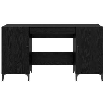 Schreibtisch mit Speicher Schwarz Eichen-Optik 140 x 50 x 75 cm