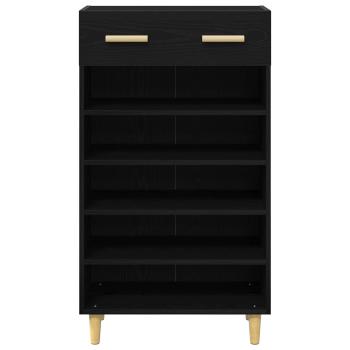 Schuhschrank mit Regal Schwarz Eichen-Optik 60 x 35 x 105 cm