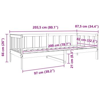 Bettrahmen Wachsbraun 80 x 200 cm Massives Kiefernholz