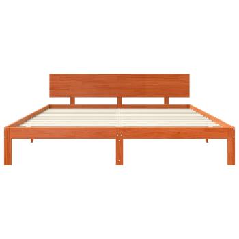 Bettrahmen Wachsbraun 180 x 200 cm Massives Kiefernholz