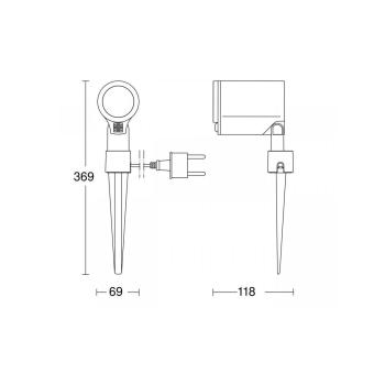 Steinel Spot Garden SC Sensor-LED-Strahler, Sensor Connect, mit Bewegungsmelder, Bluetooth, IP44, anthrazit (058685)