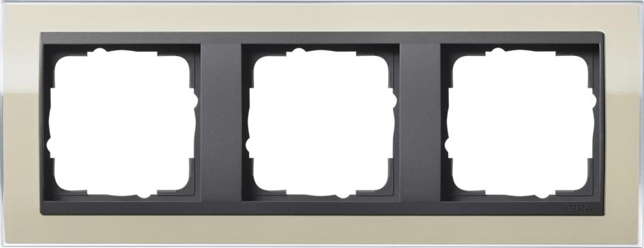 ARDEBO.de Abdeckrahmen, bruchsicher 3fach für anthrazitfarbene Zentraleinsätze Gira 0213778