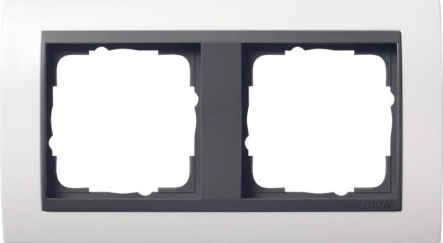 ARDEBO.de Abdeckrahmen, bruchsicher 2fach für anthrazitfarbene Zentraleinsätze Gira 0212808