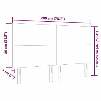 Kopfteil mit Kopfteil Creme 200 cm Kunstleder