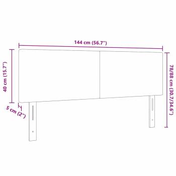 LED Kopfteil mit LED-Lichtleisten Creme 144 cm Polyester
