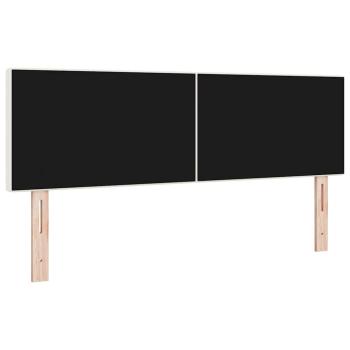 LED Kopfteil mit LED-Lichtleisten Creme 144 cm Polyester