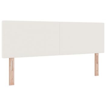 LED Kopfteil mit LED-Lichtleisten Creme 160 cm Polyester