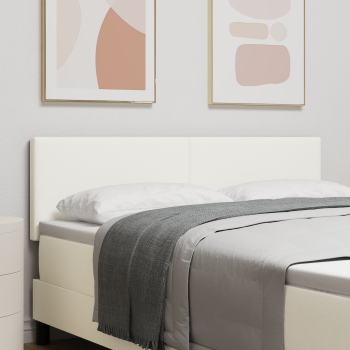 LED Kopfteil mit LED-Lichtleisten Creme 160 cm Polyester