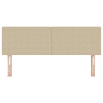 LED Kopfteil mit LED-Lichtleisten Grau-Grün 160 cm Cordstoff