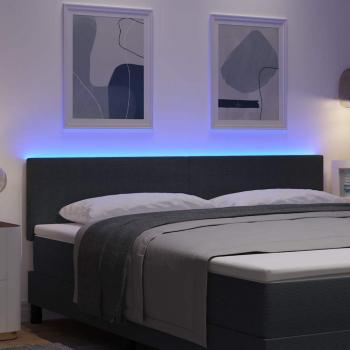 LED Kopfteil mit LED-Lichtleisten Dunkelgrau 180 cm Polyester