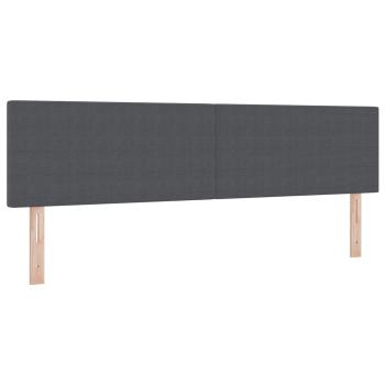 LED Kopfteil mit LED-Lichtleisten Dunkelgrau 180 cm Cordstoff