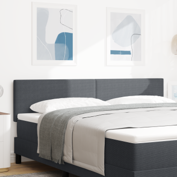 LED Kopfteil mit LED-Lichtleisten Dunkelgrau 180 cm Cordstoff