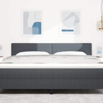 LED Kopfteil mit LED-Lichtleisten Dunkelgrau 180 cm Cordstoff