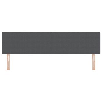 LED Kopfteil mit LED-Lichtleisten Dunkelgrau 180 cm Cordstoff