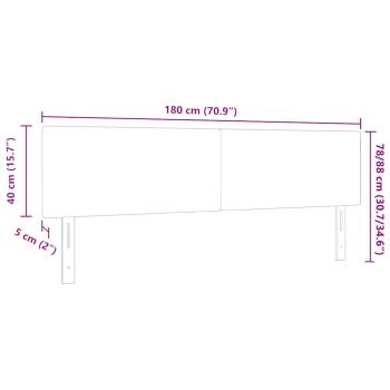 LED Kopfteil mit LED-Lichtleisten Dunkelgrau 180 cm Polyester