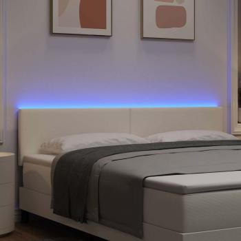 LED Kopfteil mit LED-Lichtleisten Creme 180 cm Polyester
