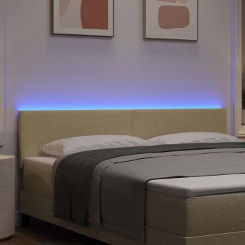 LED Kopfteil mit LED-Lichtleisten Grau-Grün 180 cm Polyester