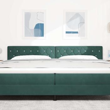 LED Kopfteil mit LED-Lichtleisten Dunkelgrün 200 cm Polyester