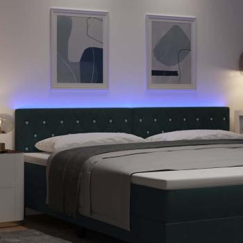 LED Kopfteil mit LED-Lichtleisten Dunkelgrün 200 cm Polyester