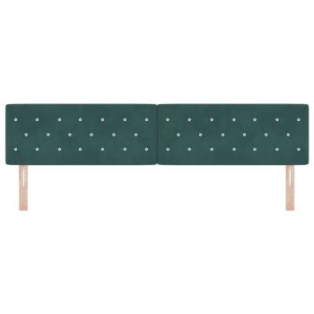 LED Kopfteil mit LED-Lichtleisten Dunkelgrün 200 cm Samt