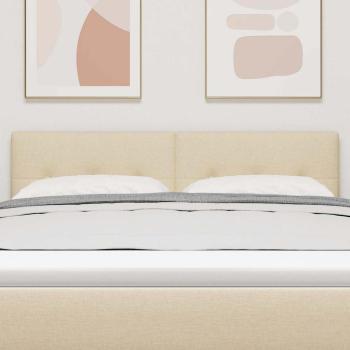 LED Kopfteil mit LED-Lichtleisten Creme 160 cm Polyester