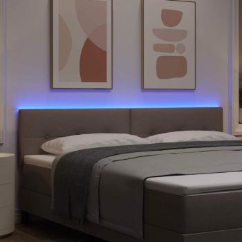 LED Kopfteil mit LED-Lichtleisten Taupe 180 cm Polyester