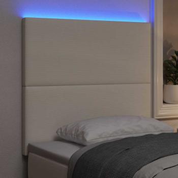 LED Kopfteil mit LED-Lichtleisten Creme 90 cm Polyester
