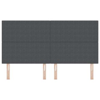 LED Kopfteil mit LED-Lichtleisten Dunkelgrau 180 cm Polyester