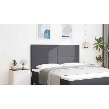 LED Kopfteil mit LED-Lichtleisten Dunkelgrau 180 cm Cordstoff