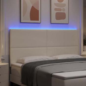 LED Kopfteil mit LED-Lichtleisten Creme 180 cm Polyester