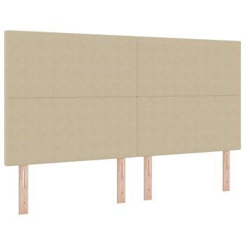 LED Kopfteil mit LED-Lichtleisten Grau-Grün 180 cm Polyester