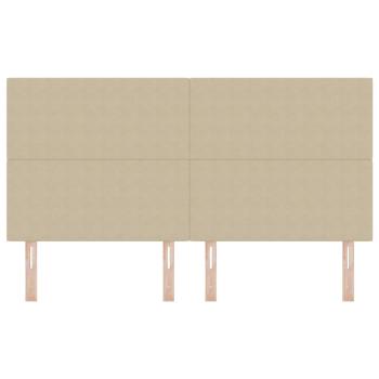 LED Kopfteil mit LED-Lichtleisten Grau-Grün 180 cm Polyester