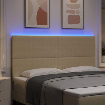 LED Kopfteil mit LED-Lichtleisten Grau-Grün 180 cm Polyester