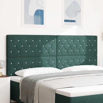 LED Kopfteil mit LED-Lichtleisten Dunkelgrün 200 cm Polyester