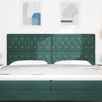 LED Kopfteil mit LED-Lichtleisten Dunkelgrün 200 cm Polyester