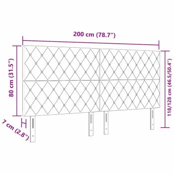 LED Kopfteil mit LED-Lichtleisten Dunkelgrün 200 cm Polyester