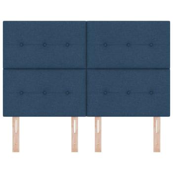 LED Kopfteil mit LED-Lichtleisten Blau 144 cm Polyester