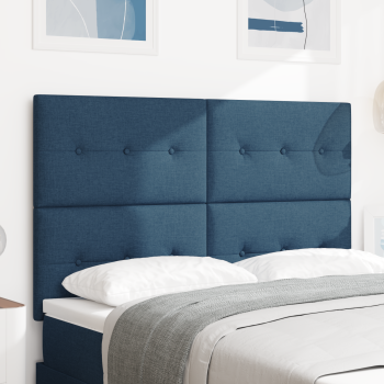 LED Kopfteil mit LED-Lichtleisten Blau 144 cm Stoff