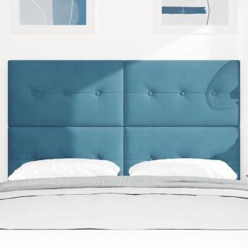 LED Kopfteil mit LED-Lichtleisten Blau 144 cm Polyester