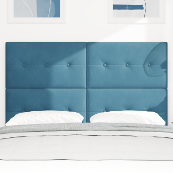 LED Kopfteil mit LED-Lichtleisten Blau 144 cm Samt