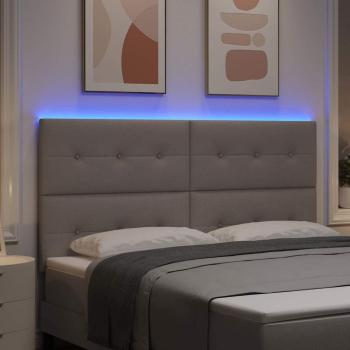 LED Kopfteil mit LED-Lichtleisten Taupe 180 cm Stoff