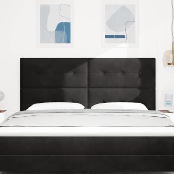 LED Kopfteil mit LED-Lichtleisten Schwarz 180 cm Samt