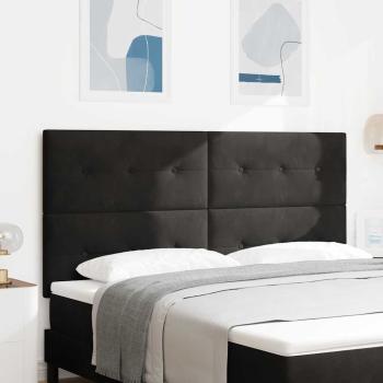 LED Kopfteil mit LED-Lichtleisten Schwarz 180 cm Samt