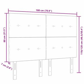 LED Kopfteil mit LED-Lichtleisten Blau 180 cm Polyester