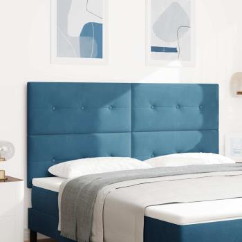 LED Kopfteil mit LED-Lichtleisten Blau 180 cm Samt