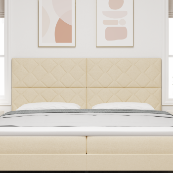 Kopfteil Creme 200 cm Stoff