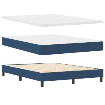 Boxspringbett mit Matratze mit Kopfteil Blau 140 x 190 cm Stoff